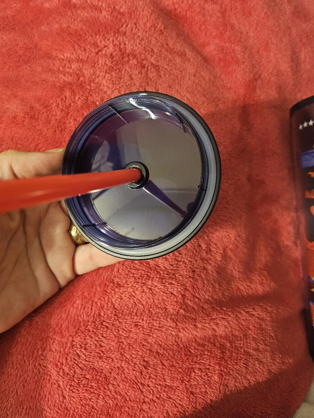 Starbucks Navy Tumbler with‎ Orange and Blue Texas Design
